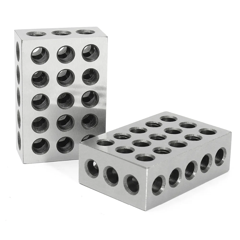 2PCS Hardened Steel Metric Version Blocks Precision Ground 0002Inch