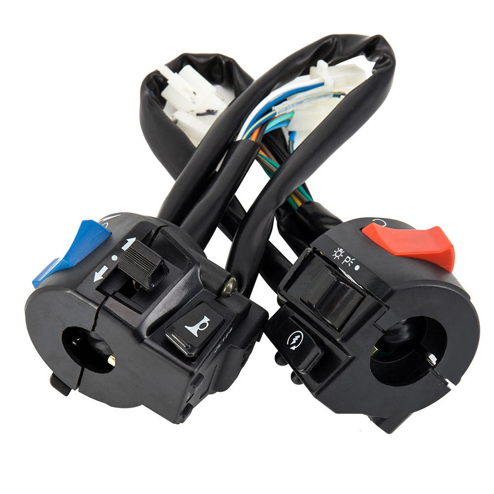 

1 Pair Power Simple Motorcycle Handle Switch Waterproof Light Indicator Universal Multifunctional Button On Off Control Scooter