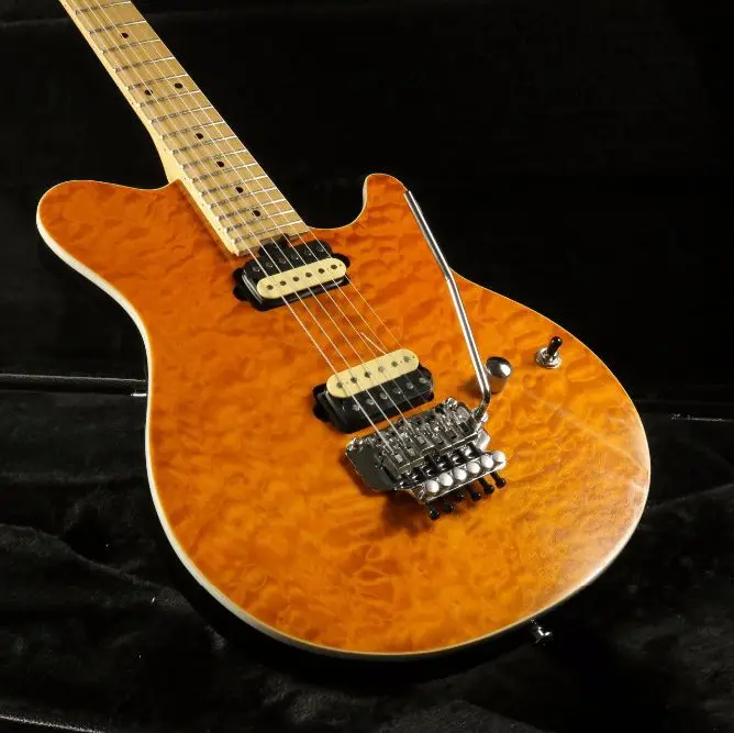 Высококачественная электрическая гитара musicman из янтарного стеганного клена