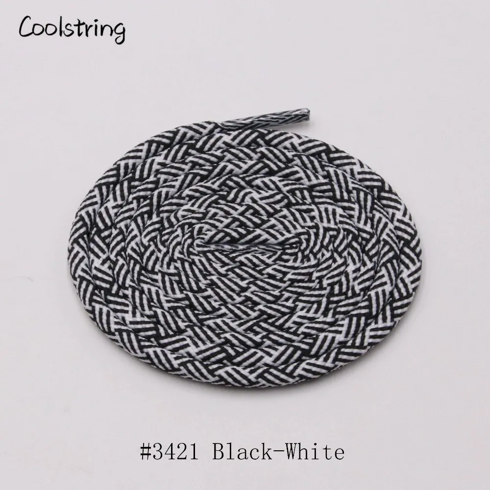 Coolstring 4.5mm Exclusive Quick Round Shoe Laces Sneakers Trainer Shoestring Black White Blend Featuring Replacement Shoelaces