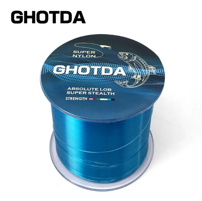 GHOTDA 5-30 фунтов 500 м 0,168-0,5 мм нейлоновая леска супер сильная мононить - Цвет: Blue
