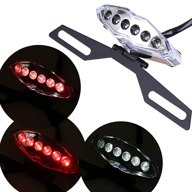 Rear Brake Stop License Plate Light Universal Motorcycle 6 LED Tail