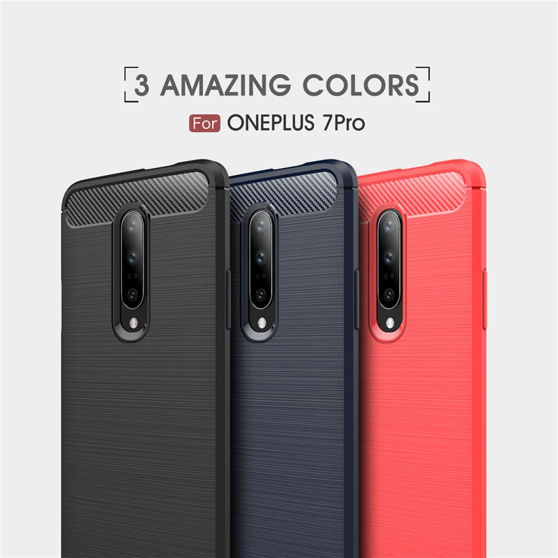 cheap Carbon Fiber Soft TPU Phone Case For Oneplus 7 Pro 5 A5000 Oneplus 5T Oneplus 6 6T Super Carbon Fiber Texture Brushed