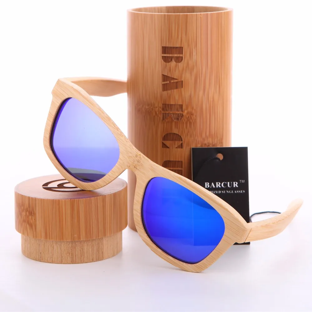 BARCUR Retro Polarized Sunglasses Bamboo Wooden Handmade BC8201 BARCUR Retro Polarized Sunglasses Bamboo Wooden Handmade BC8201