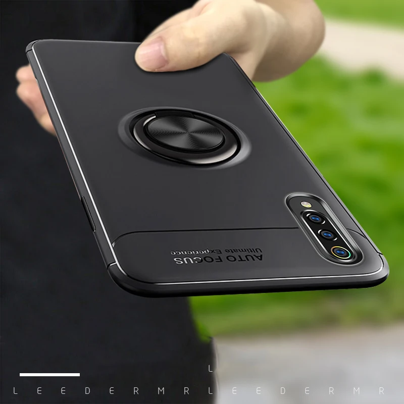 

For Xiaomi Mi 9 SE 8 Lite Redmi Note 7 Pocophone F1 Case Matte Soft Silicone Finger Ring Car Magnetic Holder Cover Funda Caphina