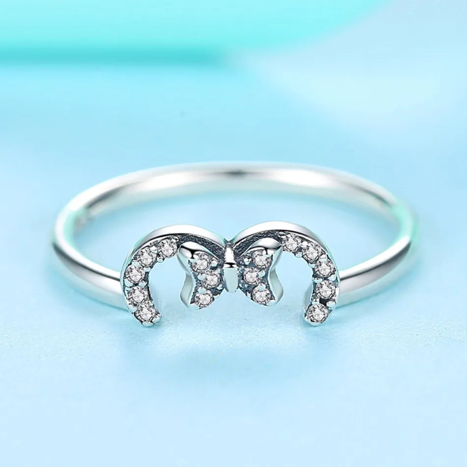 FOREWE 925 пробы Серебряное кольцо Минни палец кольцо для женщин Стерлинговое серебро ювелирные изделия подарок женское свадебное CZ Кольцо
