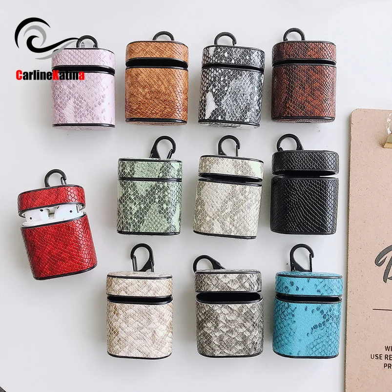 

Snake Skin Cool Earphone Case for iPhone Cover Bluetooth Headphone Air Pods Pouch Protective for AirPod Wireless Clip Earbuds
