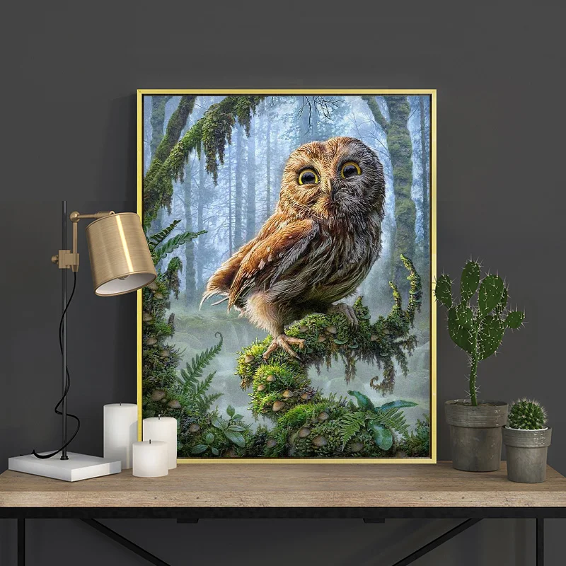

oneroom Cross Stitch Embroidery Kits 14CT Owl Animal Tree Cotton Thread Painting DIY Needlework DMC New Year Home Decor