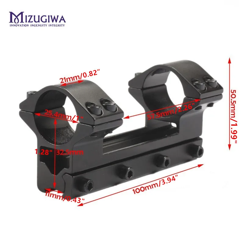 MIZUGIWA واحد قطعة رفيعة ماغنوم أيرغون نطاق جبل مع توقف دبوس 25.4 مللي متر 1 \