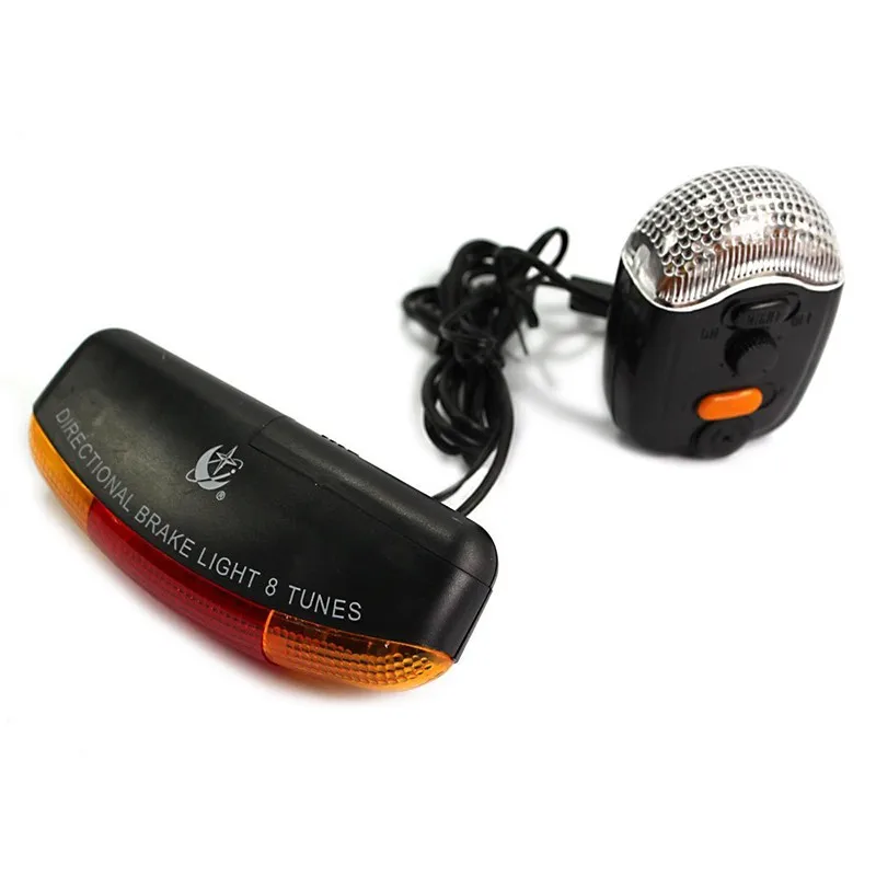 Universal 7LED Super Bright Bike Bicycle Cycling Stop Brake Light Turn Signal Night Lamp 8-tune Horn Safety For Cycling #83305