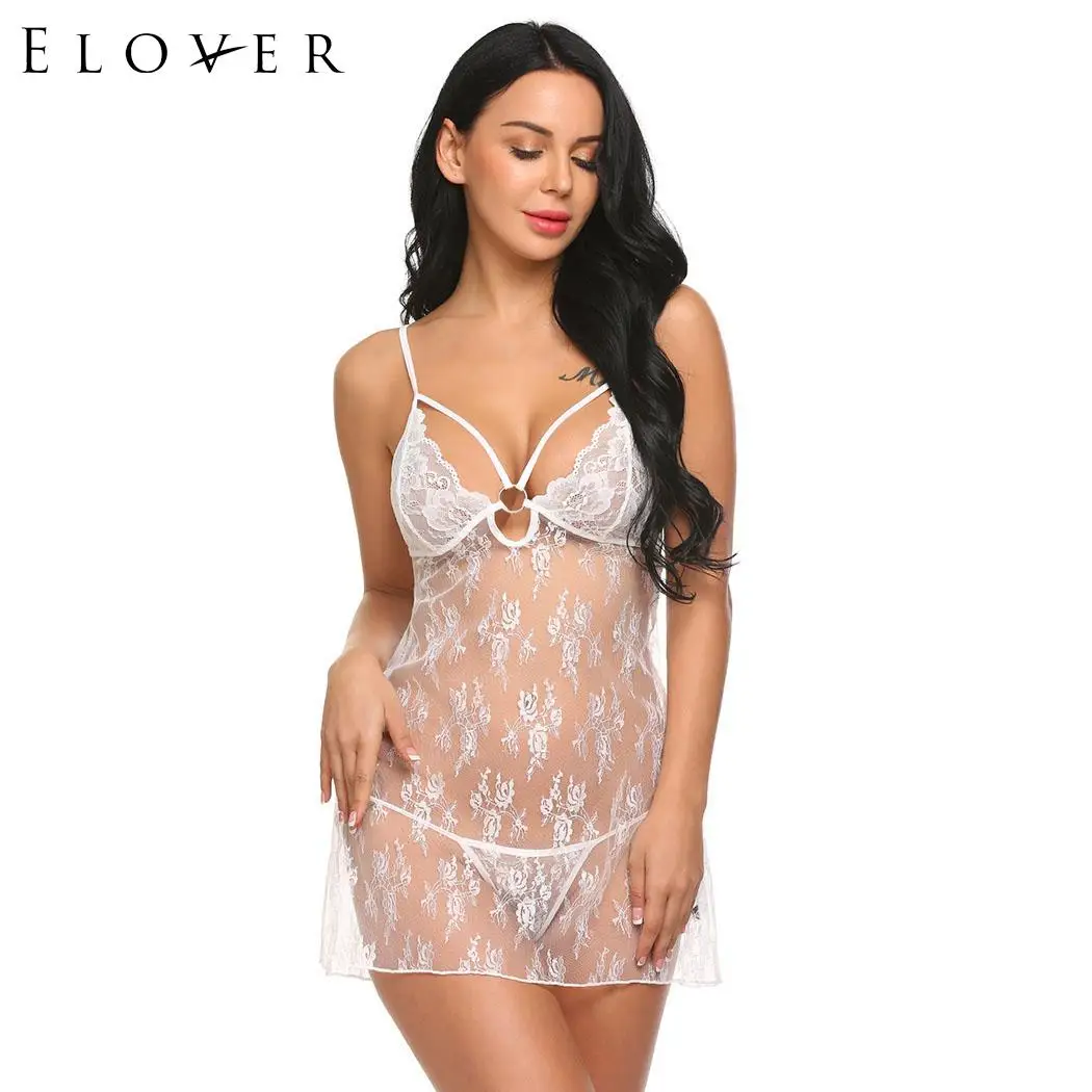 Elover, сексуальное женское белье, стринги, сексуальное, прозрачное, кружевное, Babydoll, женское нижнее белье, набор, ночное белье, сексуальная одежда для женщин