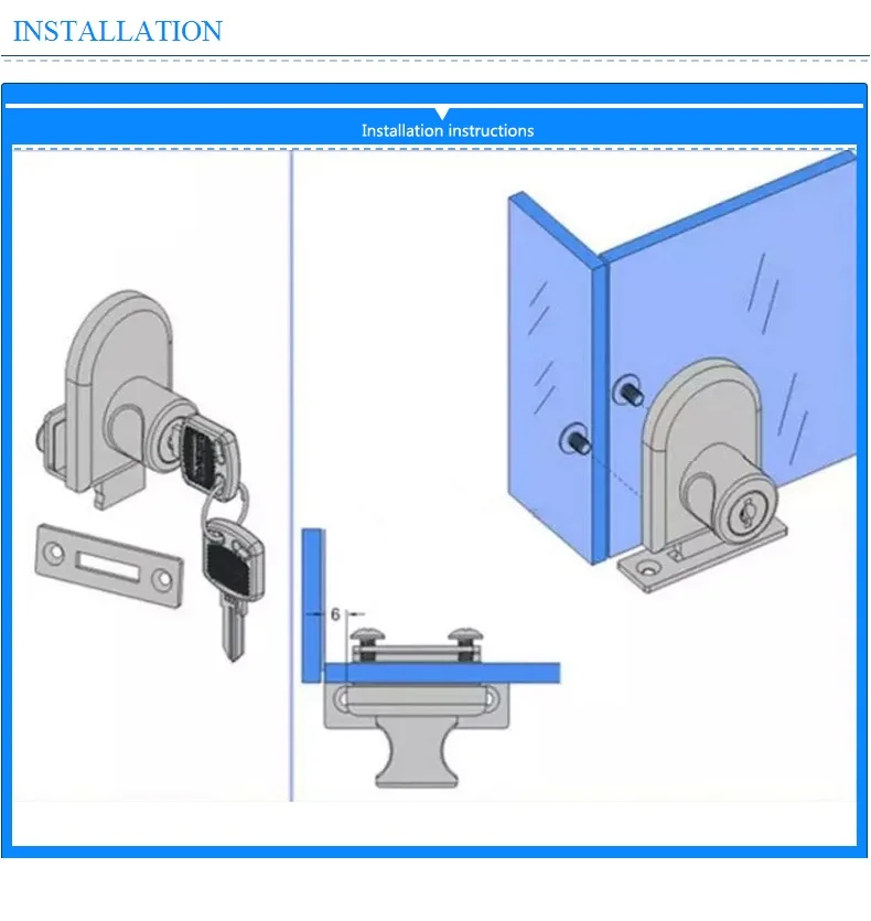 Замок стеклянного шкафа витрина единый замок для двери стеклянный оконный замок стеклянный дверной замок не нужно пробивая