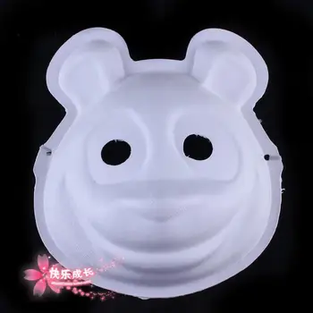

Environmental Blank White Paper Pulp Panda Masquerade Masks For Full Face , DIY Hand painted Fine Art Programs 10pcs/lot Free sh