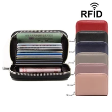 Мужской кошелек унисекс с отделением для карт из натуральной кожи, мужской бизнес кошелек с RFID картами, вместительный женский кошелек с отделением для кредитных карт, кошельки