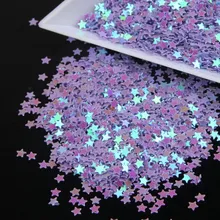 Голографический фиолетовый лазерный блеск для ногтей в форме звезд, блестки, Вселенная, инструмент для красоты, инструмент для ногтей,, WY19