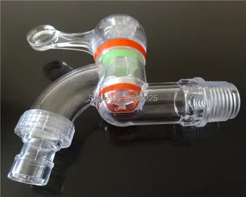 

Food grade pc transparent plastic faucet quick opening single cold faucet Washing Machine faucet G1 / 2 G3 / 4