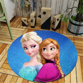 

Disney Cartoon Princess Frozen Elsa and Anne baby play mat Patchwork picnic blanket Home decor Kids room large round Carpet