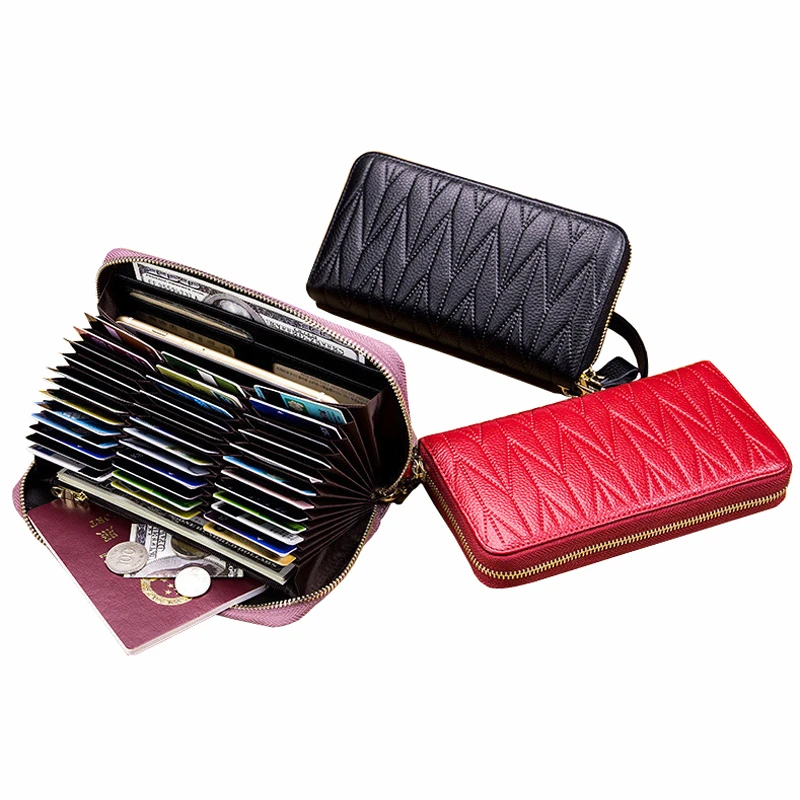 Fashion Women Wallet Long Clutch Bags Anti Rfid Business Card Holder Card Porte Feuille Femme Money Pocket Coin Purse Zipper 3