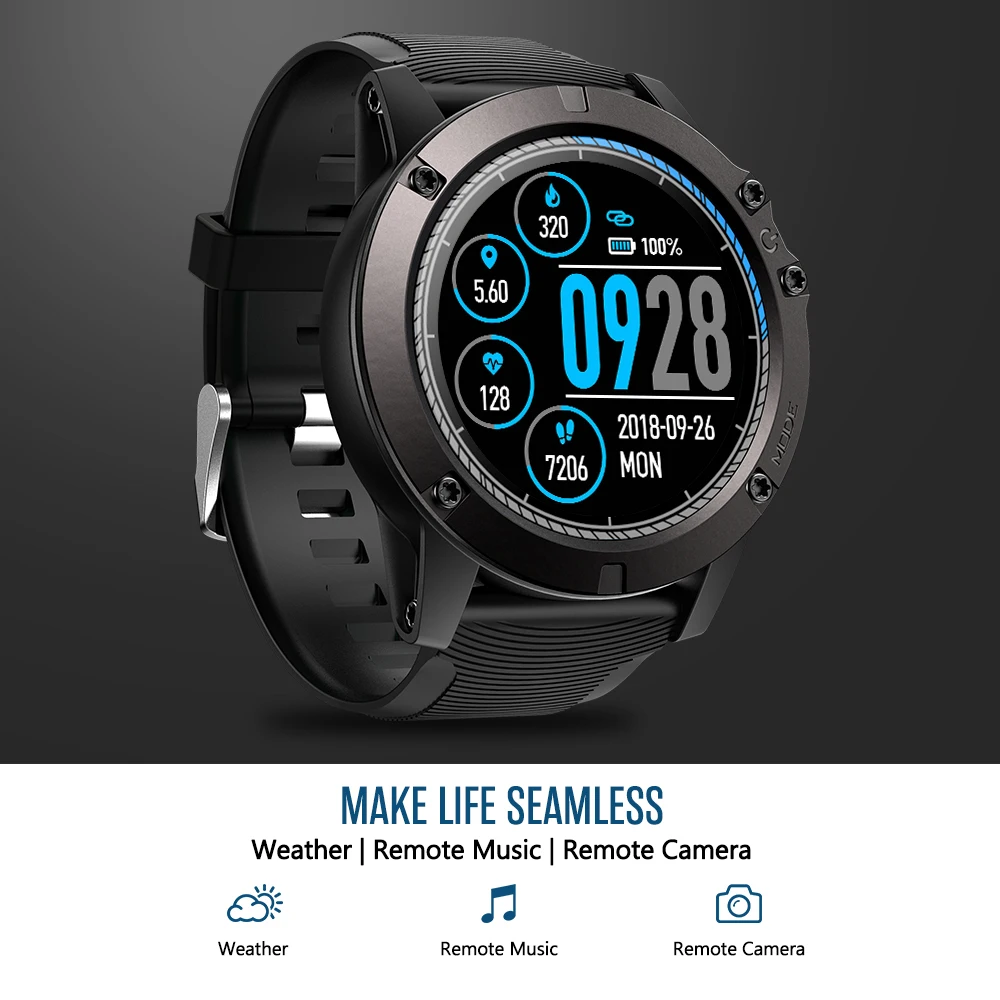 

Colorful Display Sports Smart watch Heart Rate IP67 Waterproof bracelet Remote Music Run route tracking Vibration reminder Men