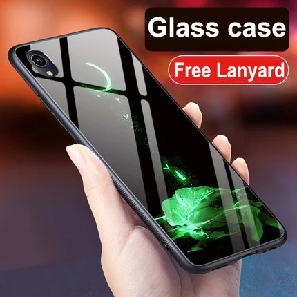 ДЛЯ vivo Y91 Y91C чехол vivo Y91 чехол звездная звезда закаленное стекло Жесткий чехол для телефона s 6," для vivo Y91C стеклянная оболочка Y91 C бампер - Цвет: A21