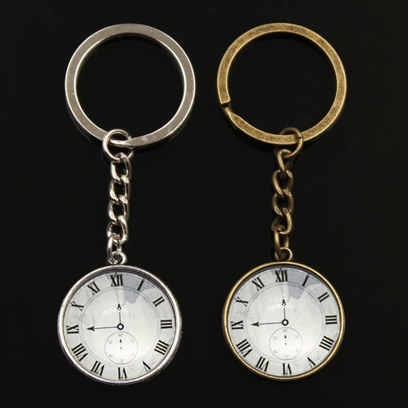 ファッション誕生日ギフトかわいいヴィンテージ時計ポケットカボション看板キーホルダーキーホルダーキーチェーンリングペンダント女性男性 Key Chains Aliexpress
