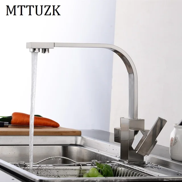 Special Price MTTUZK Multifunctional Black Kitchen Faucet Drinking Water Cranes Hot&Cold Water Mixer Tap Antique Brushed Pure Water Faucets