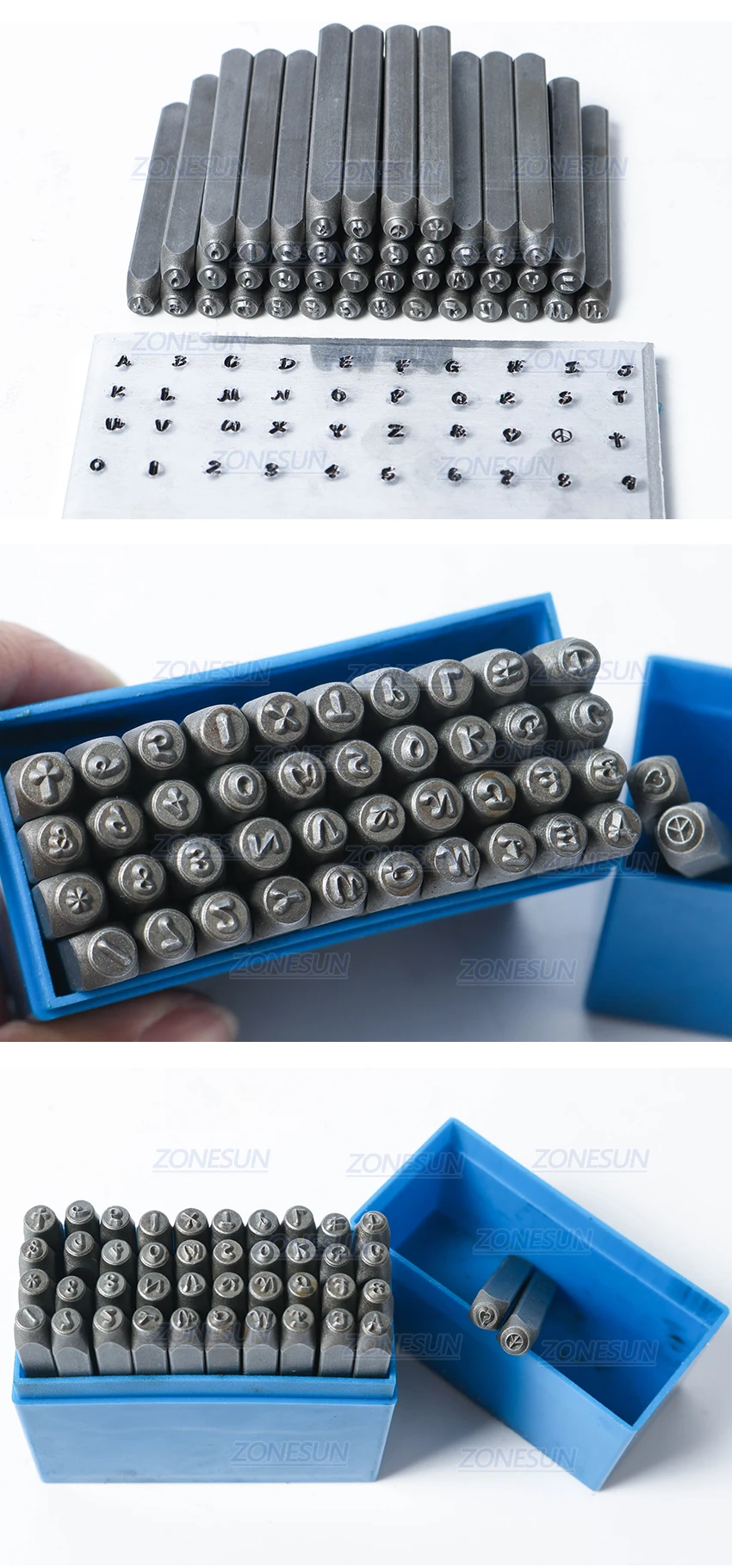 ZONESUN Jewelry Metal Stamps Alphabet Set A-Z Punch Die