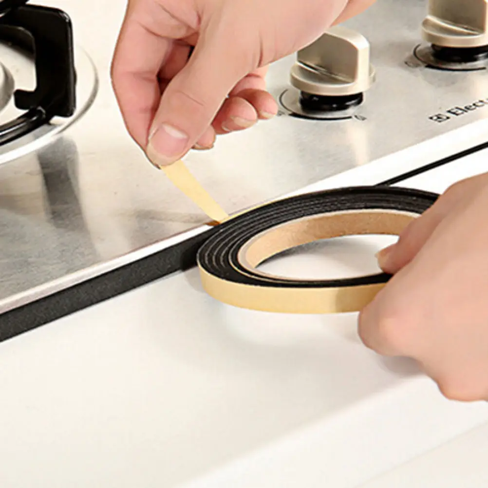 

Gas stove slit strip Antifouling Dustproof Waterproof seal Kitchen Black Self-adhesive Door Window Sealing Strip