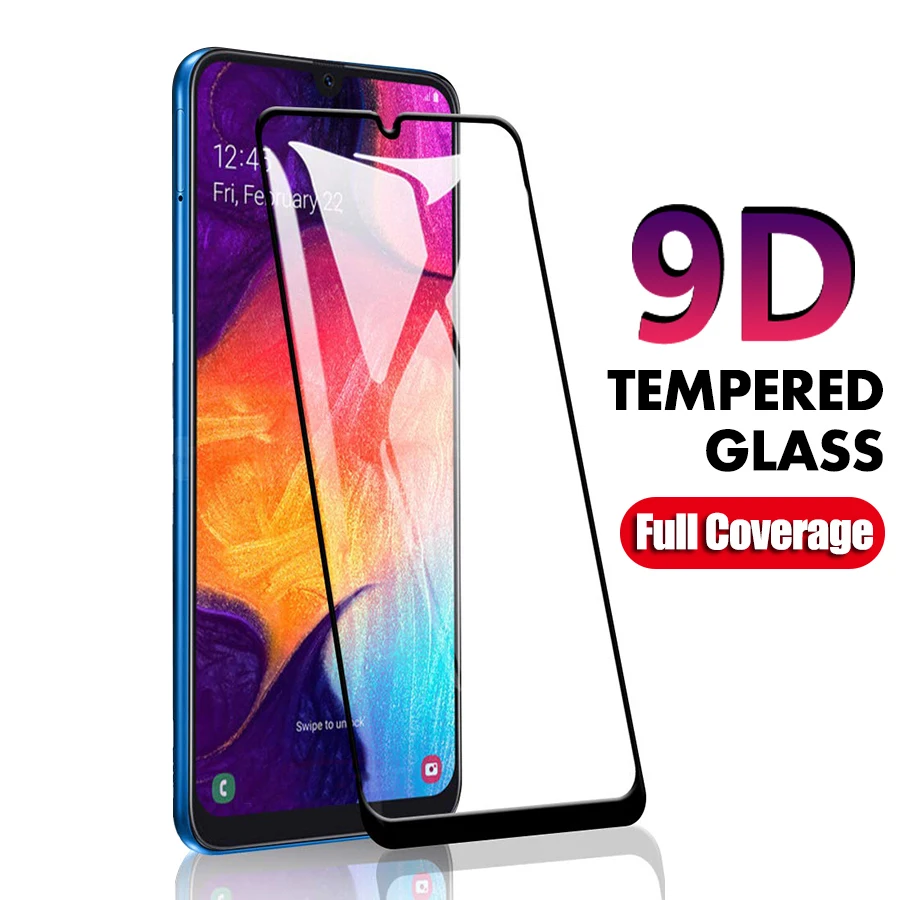 

9d Protective Glass For Samsung Galaxy A50 A40 A70 A20 m10 M30 A30 Full Cover Tempered Glass On For Samsung A 50 50a Screen Glas