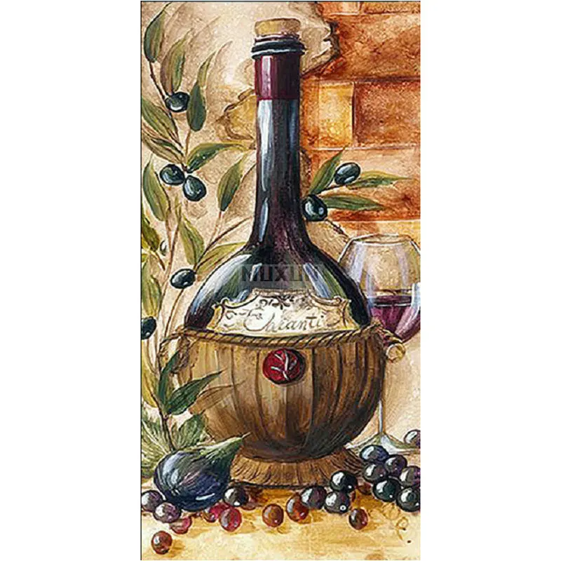 

5D Diamond Painting Wine and grapes icon Diamond Embroidery pattern Cross Stitch square drill resin Sets Unfinished Decorative
