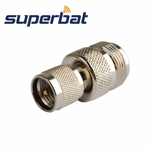 

Superbat Mini-UHF Plug Male to N-Type Jack Female Straight Connector RF Coaxial Adapter