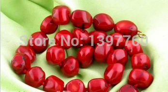 

Women Gift word Love real Miss charm Jew.61 20mm nature baroque red coral necklace Women Party, Luxury