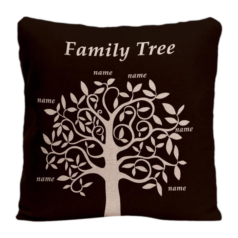 

Personalized Family Tree Throw Pillow Case Custom Family Member's Names Pillowcases Home Gifts Decoration Cushion Cover