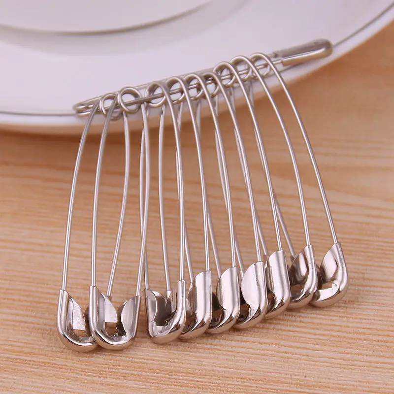 Huiran 100 pcs الفضة لهجة دبوس أمان s DIY أدوات خياطة التبعي الفولاذ المقاوم للصدأ إبر دبوس أمان بروش الاكسسوارات والملابس
