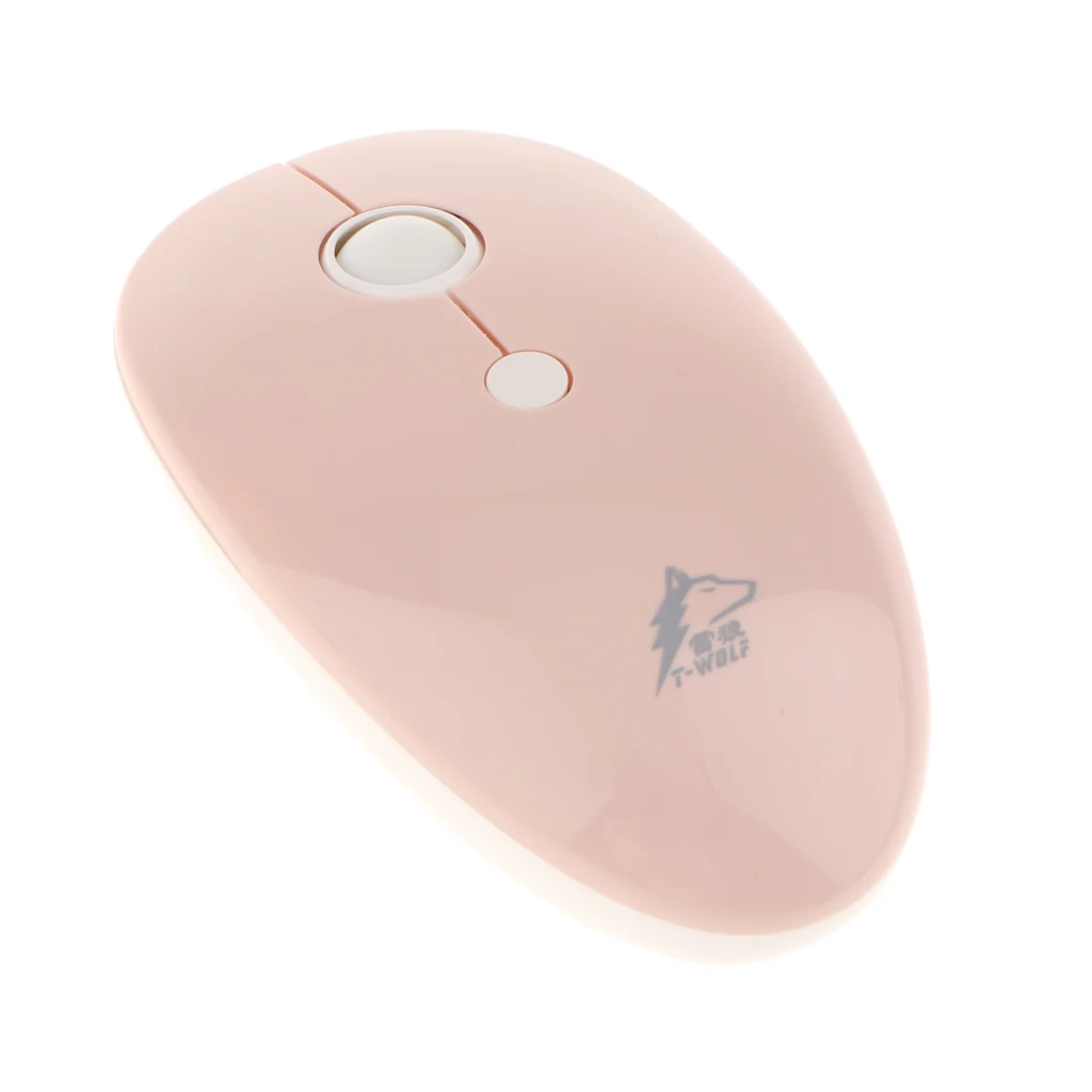 Slim Wireless Mouse with USB Receiver Less Noise Optical Mice  Pink