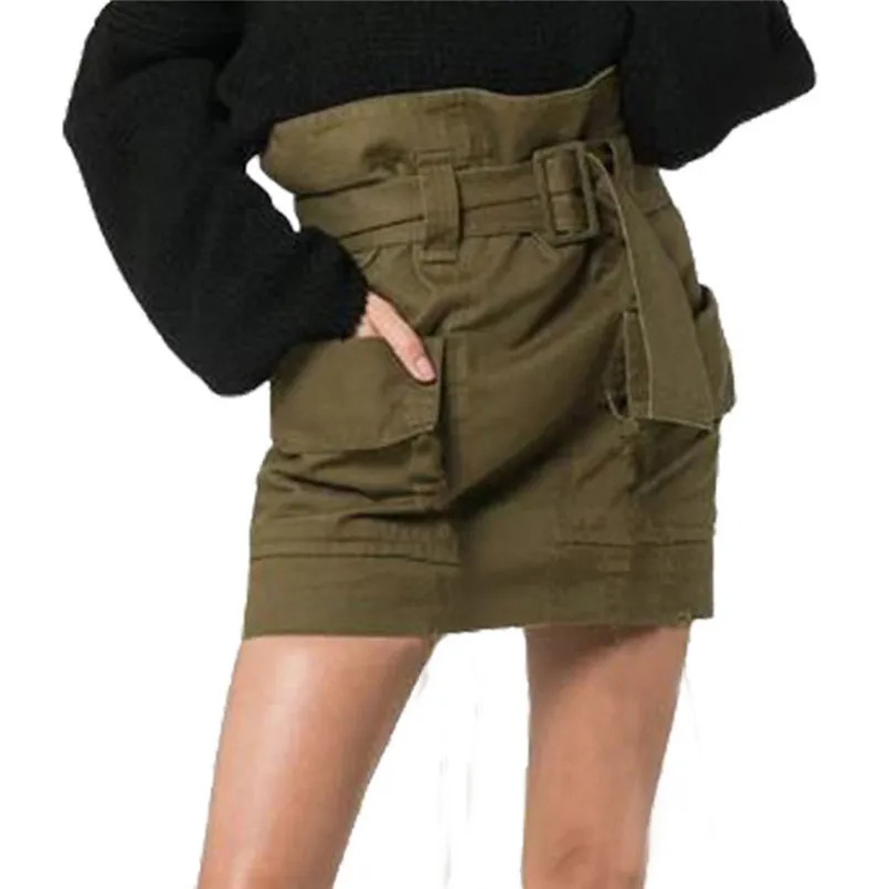 Новый дизайн для женщин ремень тонкий пакет хип цветок Высокая талия личность карман юбка мини весна, лето, Осень 35JA03