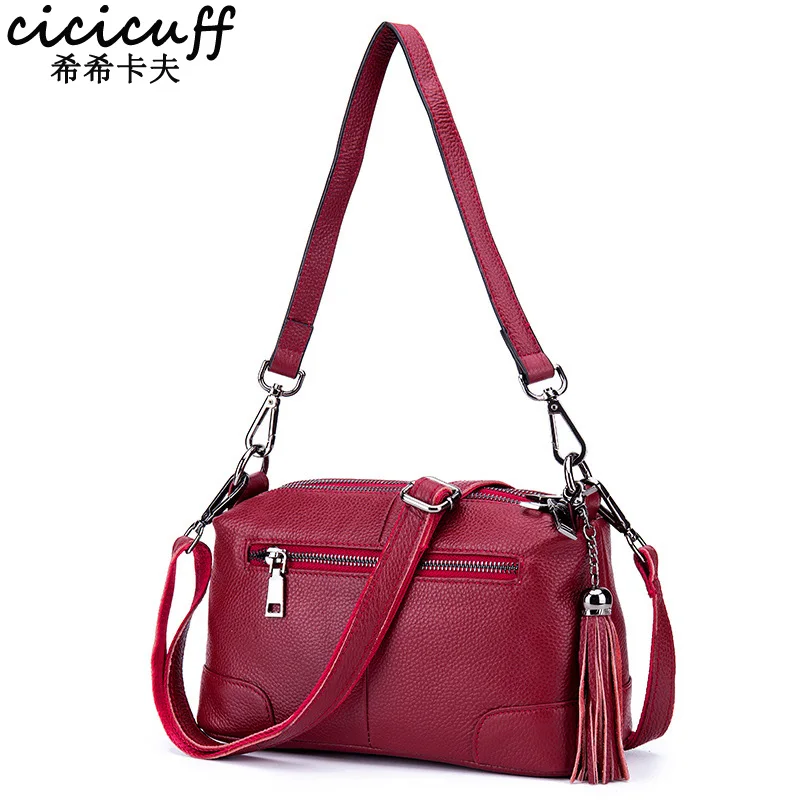 

CICICUFF Natural Leather Women Crossbody Bag New Zipper Handbag Large Capacity Tote Soft Genuine Leather Shoulder Messenger Bags