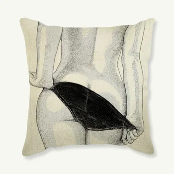 

Love Linen Cushion Cover Scandinavian Love Bedroom Decor Sexy Lady Girl Car Throw Pillow Cover Valentine's Day Romantic Gift