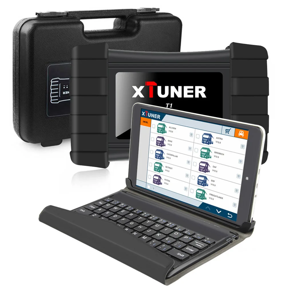 

XTUNER T1 Heavy Duty Truck Diagnostic Tool with Airbag DPF ABS Autoscanner WIFI Scanner for Trucks + 8 inch Winows10 Tablet OBD2