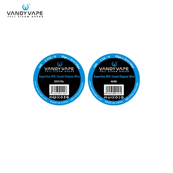 

Original Vandy vape Superfine MTL Fused Clapton SS316L/NI80 Wire 30ga*2+38ga 10ft 30gA*2(=)+38GA cigarette electronique Atomizer