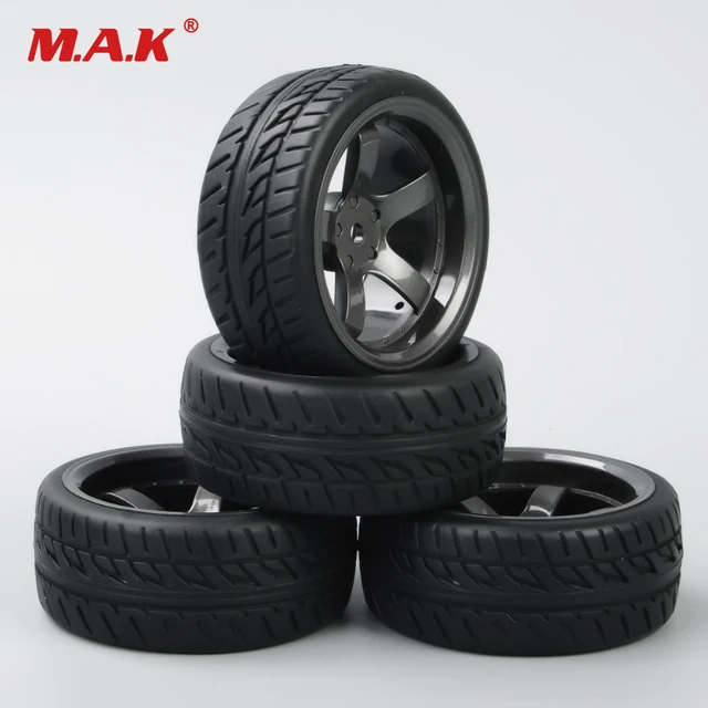 Best Offers 4 Pcs/Set 12mm Hex 1/10 RC Accessories and Parts On Road Racing Rubber Tyre Wheel Rim For HPI RC Model Car D5M & PP0150