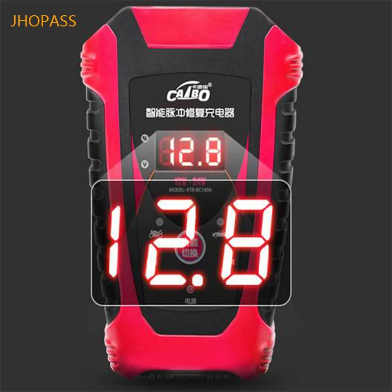 12V 24V свинцово-кислотный аккумулятор smart сухой/воды батарея для мотоцикла/автомобиля выходное напряжение 220V ЖК-дисплей дисплей зарядное устройство