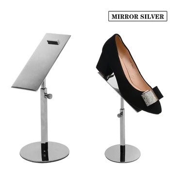 

LINLIANGMUYU ADJUSTABLE HEIGHT ROUND FLOOR METAL SINGLE SHOE DISPLAY RACK STAND XJ07