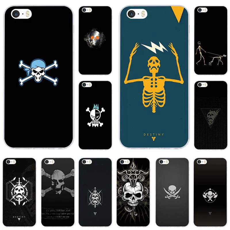 

Soft TPU Siliocn Mobile Phone Case Cover for iPhone 8 7 6 6S Plus X XR XS Max 10 5 5S SE 5C 4 4S Shell Destiny Raid Skull Emblem