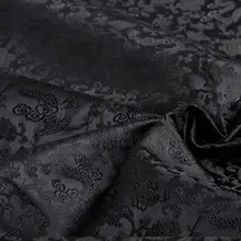 75 см* 100 см парча ткань костюм антикварная кукла одежда костюм ткань для одежды парча-черное платье с драконом ткань