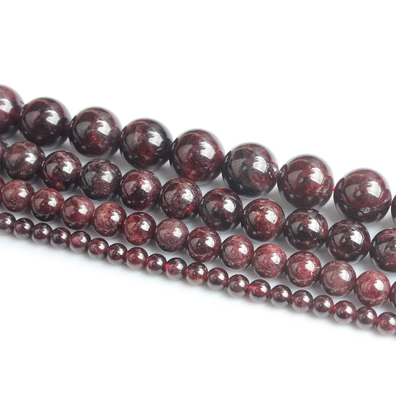 LIngXiang модные натуральные ювелирные изделия темно-красный гранат камни свободные бусины 4 6 8 10 12 мм подходит для DIY браслет ожерелье аксессуары