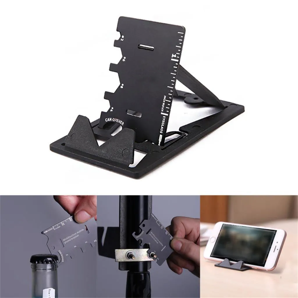 

3 In 1 Mini Card Beer Bottle Cap Opener Multifunctional Folding Mobile Phone Holder Stand Bracket Holder Bottle Opener Bar Tool