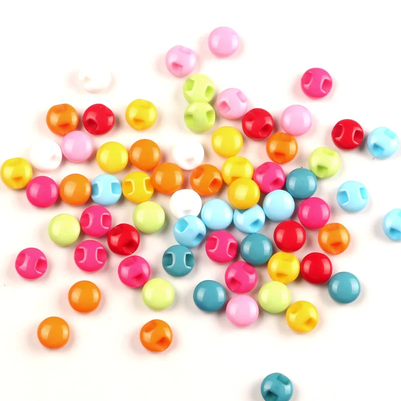 

LF 100Pcs Mixed Resin Round 9mm Sewing Buttons For Cloth Needlework Flatback Scrapbooking Crafts Decorative Diy Accessories