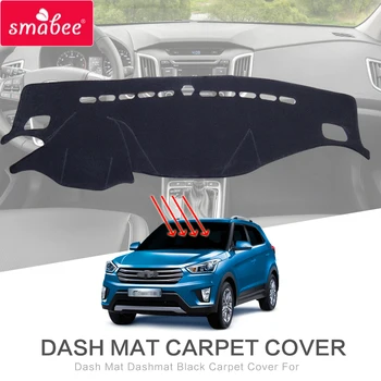 

smabee Dash Mat Dashmat Black Carpet Cover For HYUNDAI CRETA IX25 2015-2019 Sunscreen insulation
