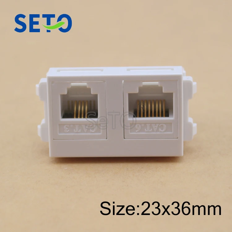 

SeTo 128 Type RJ11 Cat3 + RJ45 Cat6 Network Module Network Phone Keystone For Wall Plate Socket